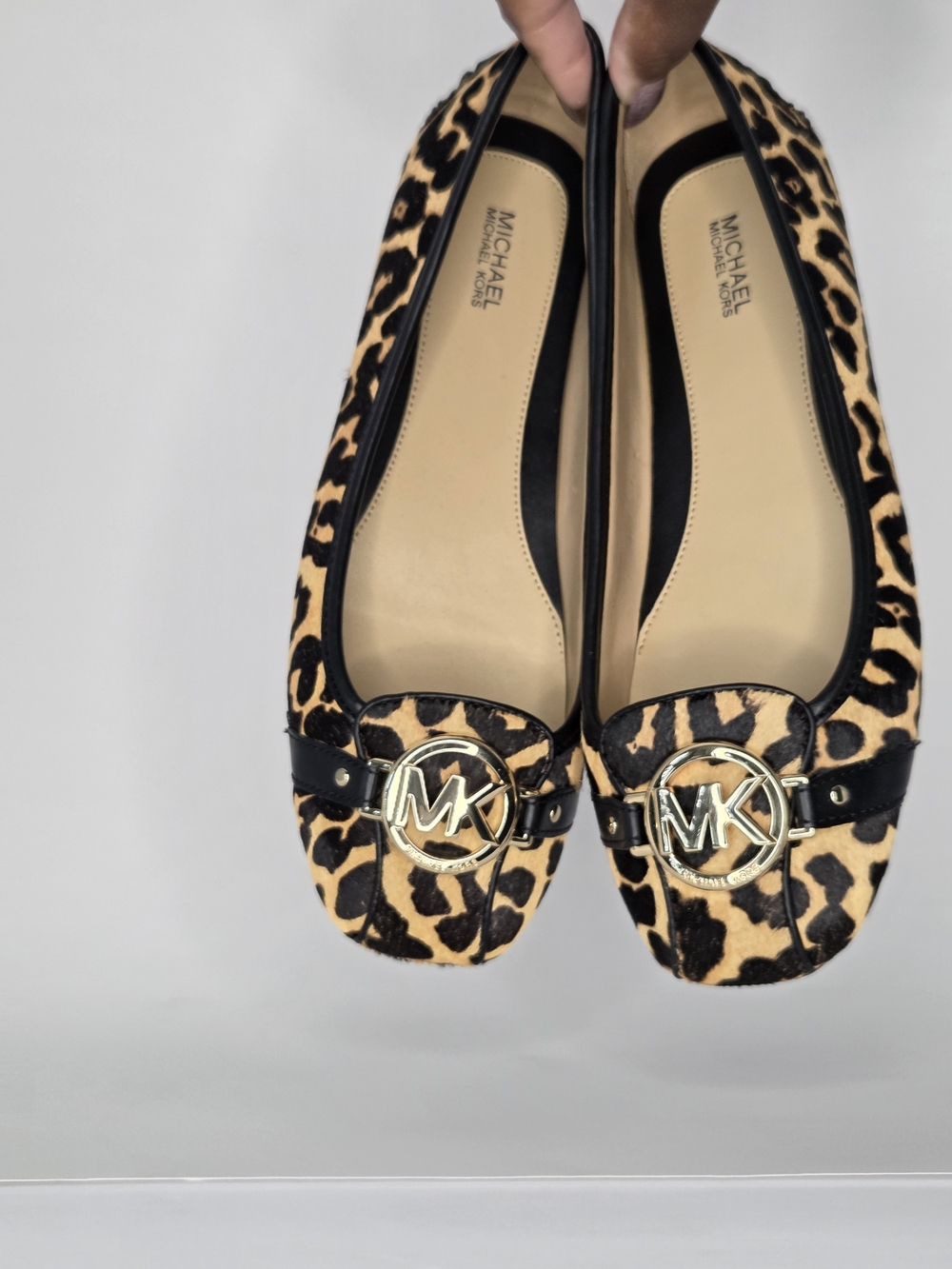 Michael Kors Leopard Print Ballet Flats in Black and Tan - Picture 5 of 6